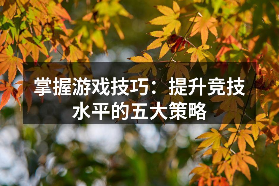 提升游戏技巧的关键